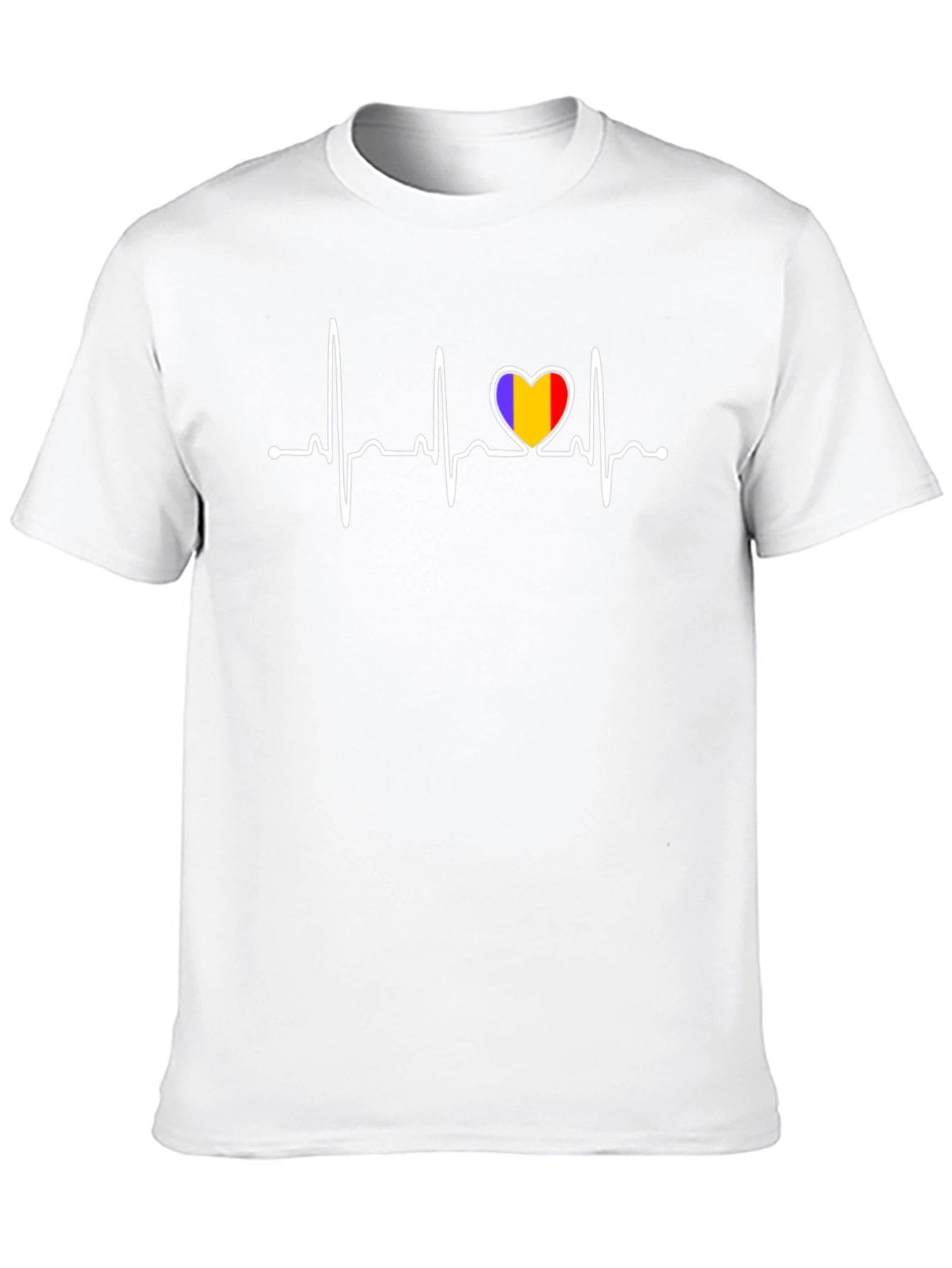 Romania Heartbeat T-Shirt - Black Cotton Tee