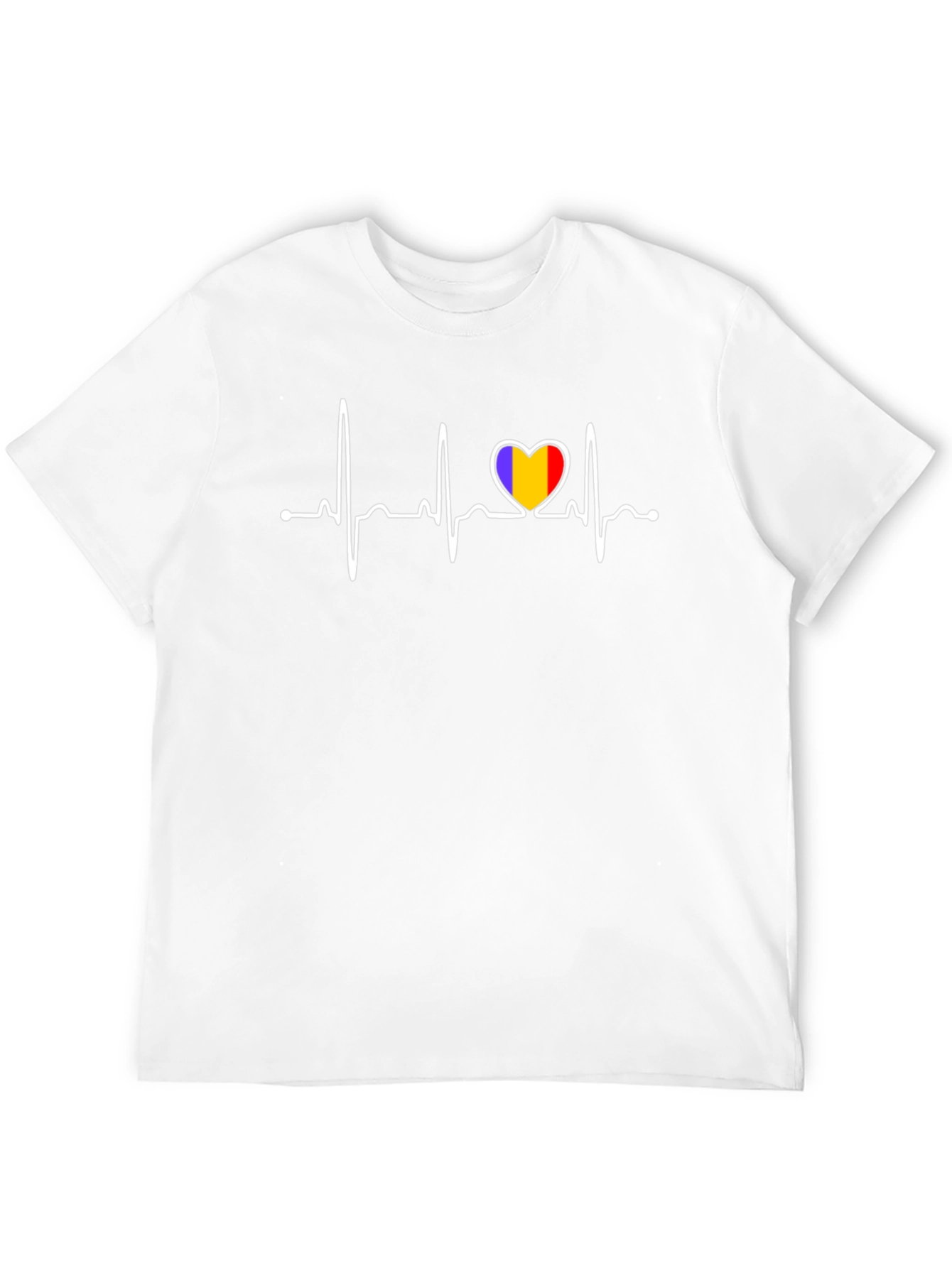 Romania Heartbeat T-Shirt - Black Cotton Tee
