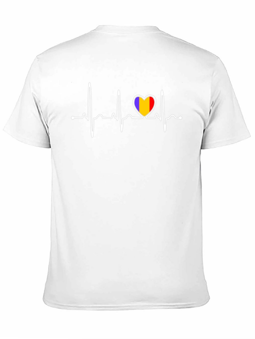 Romania Heartbeat T-Shirt - Black Cotton Tee