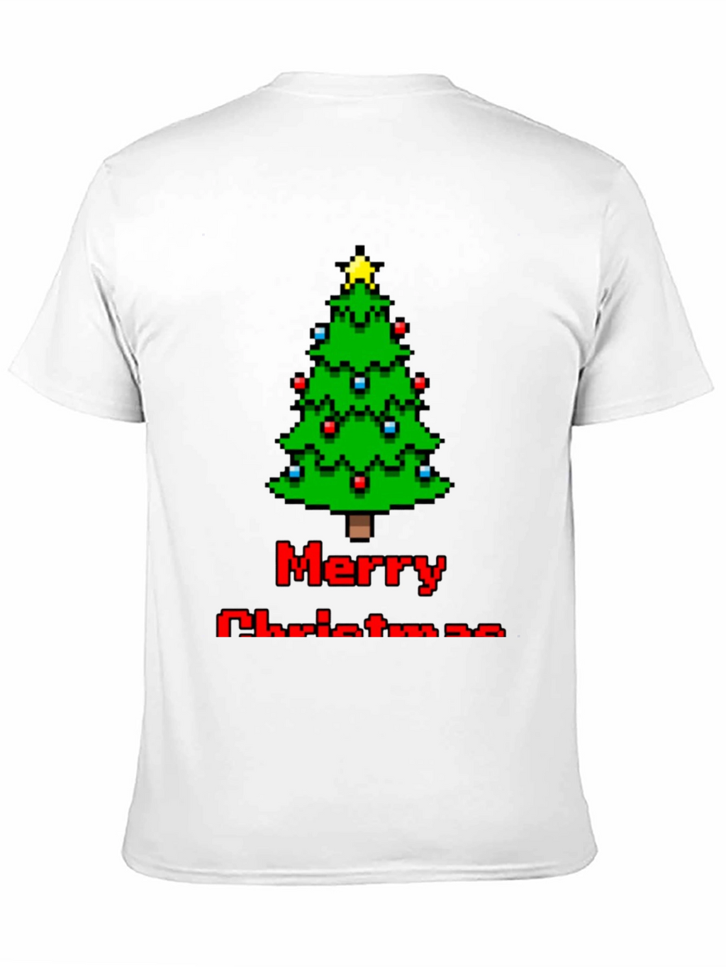 Pixelated Merry Christmas Tree T-Shirt