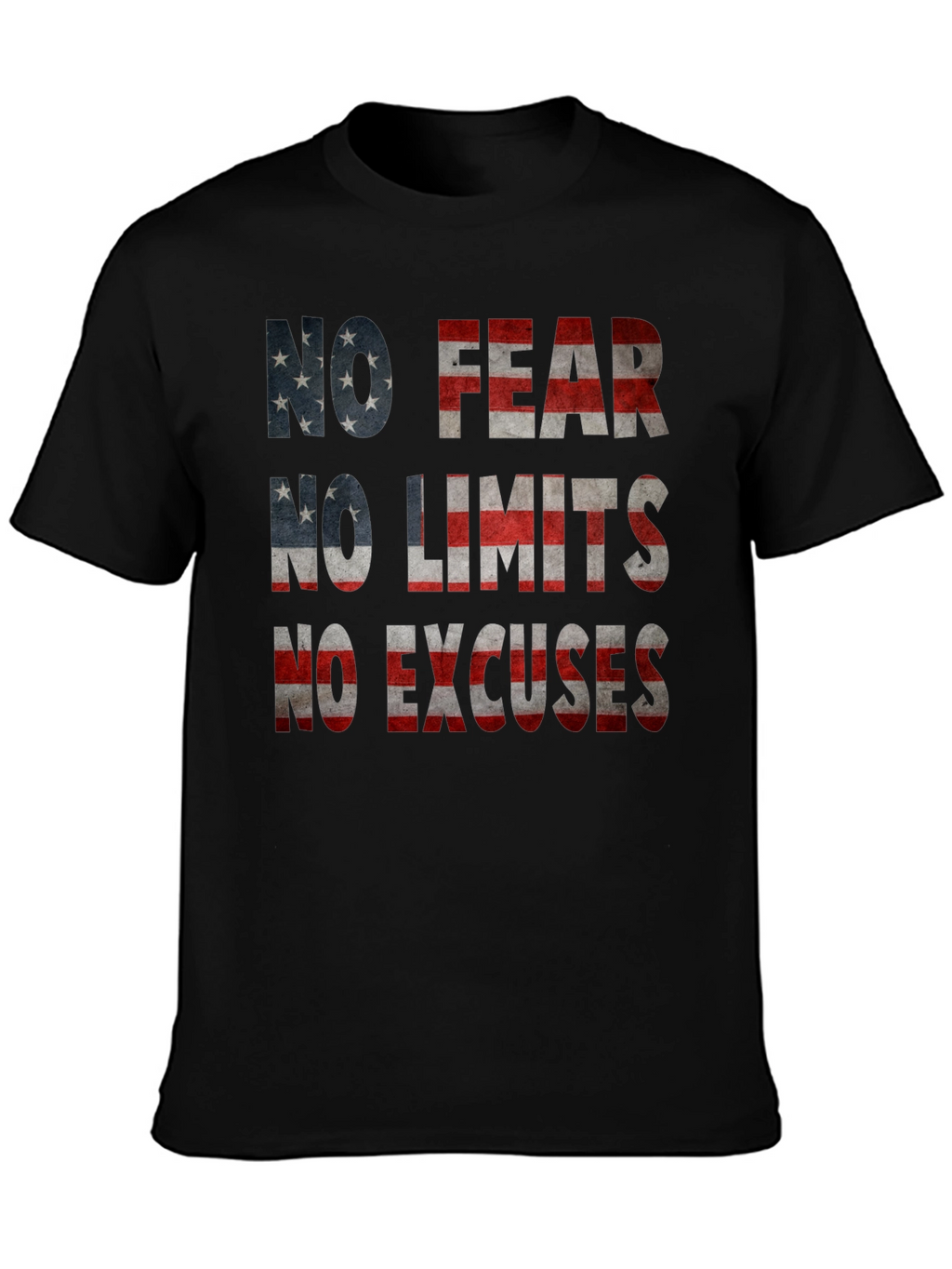 No Fear No Limits USA Flag Graphic Tee