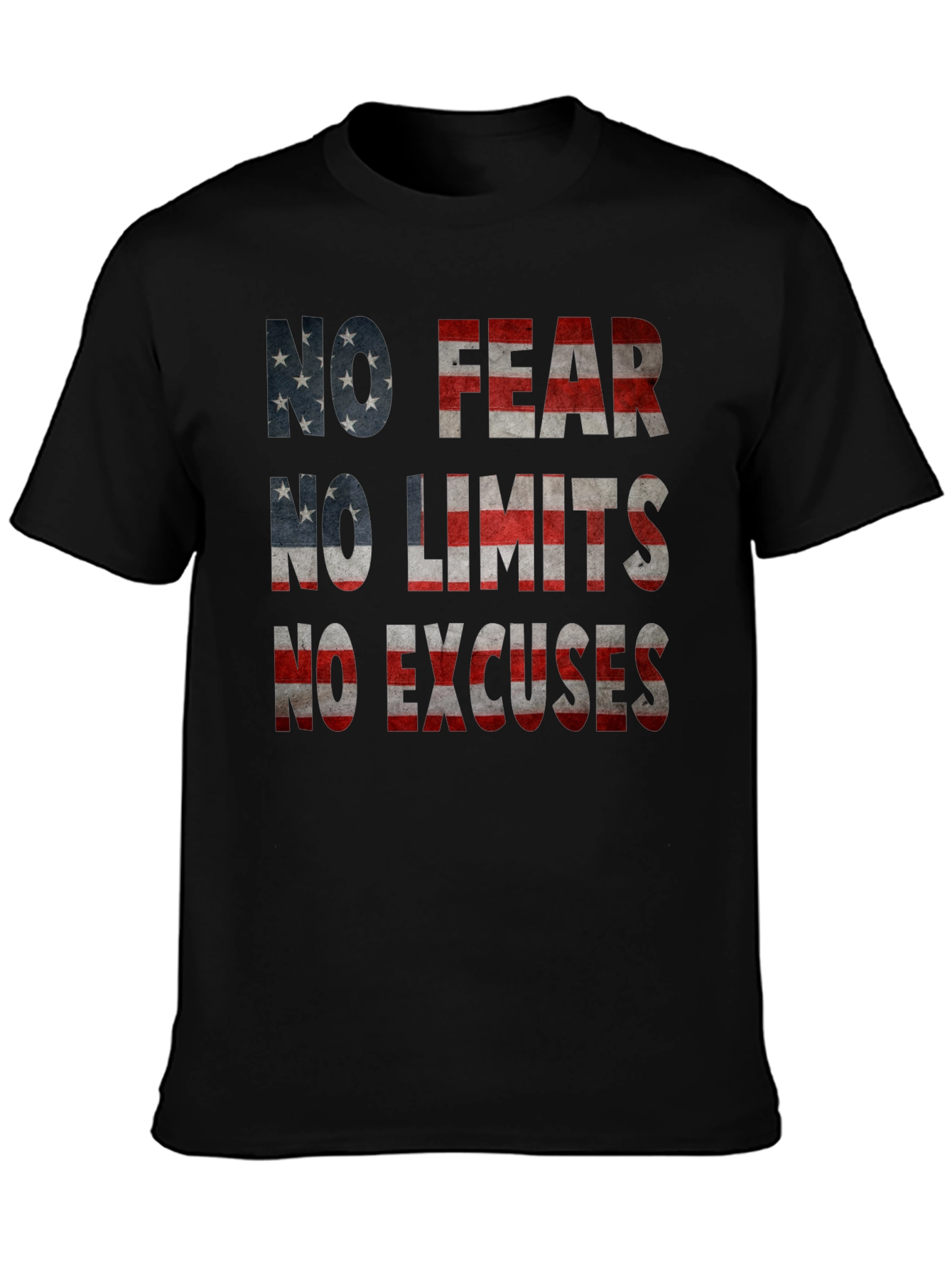 No Fear No Limits USA Flag Graphic Tee