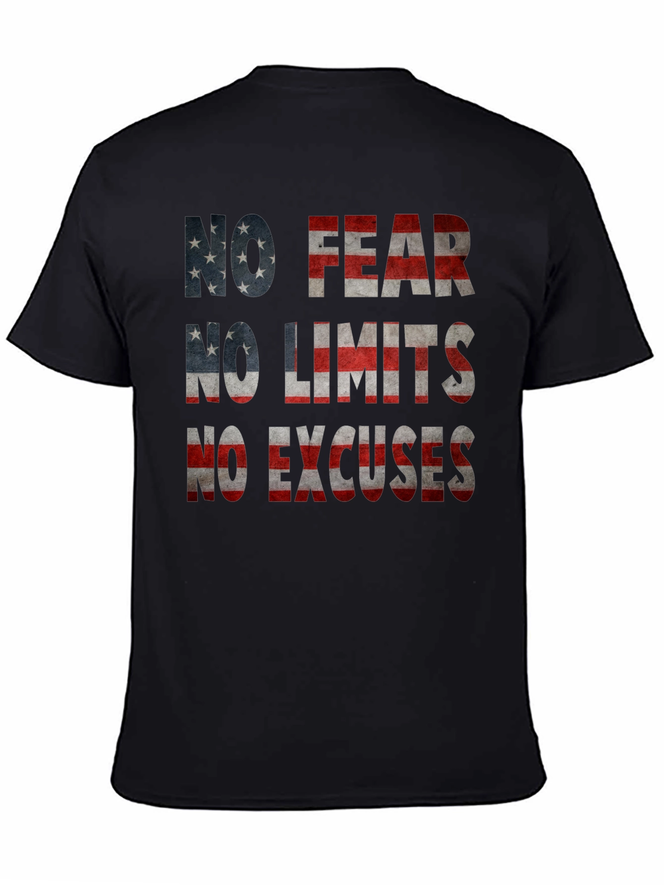 No Fear No Limits USA Flag Graphic Tee