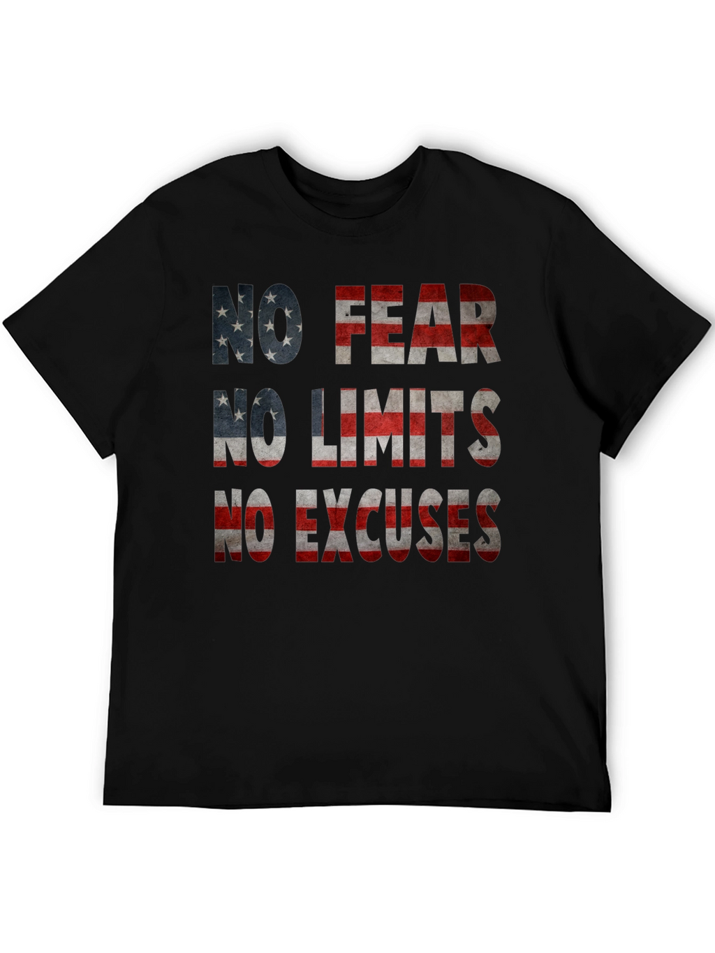 No Fear No Limits USA Flag Graphic Tee