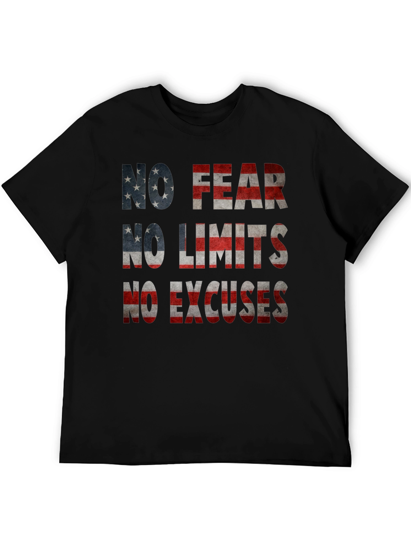 No Fear No Limits USA Flag Graphic Tee