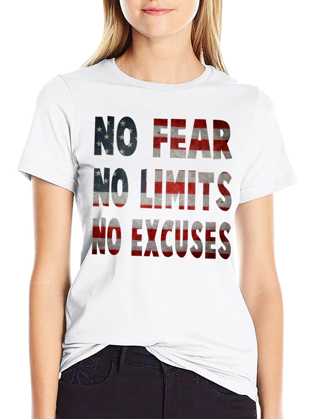 No Fear No Limits USA Flag Graphic Tee