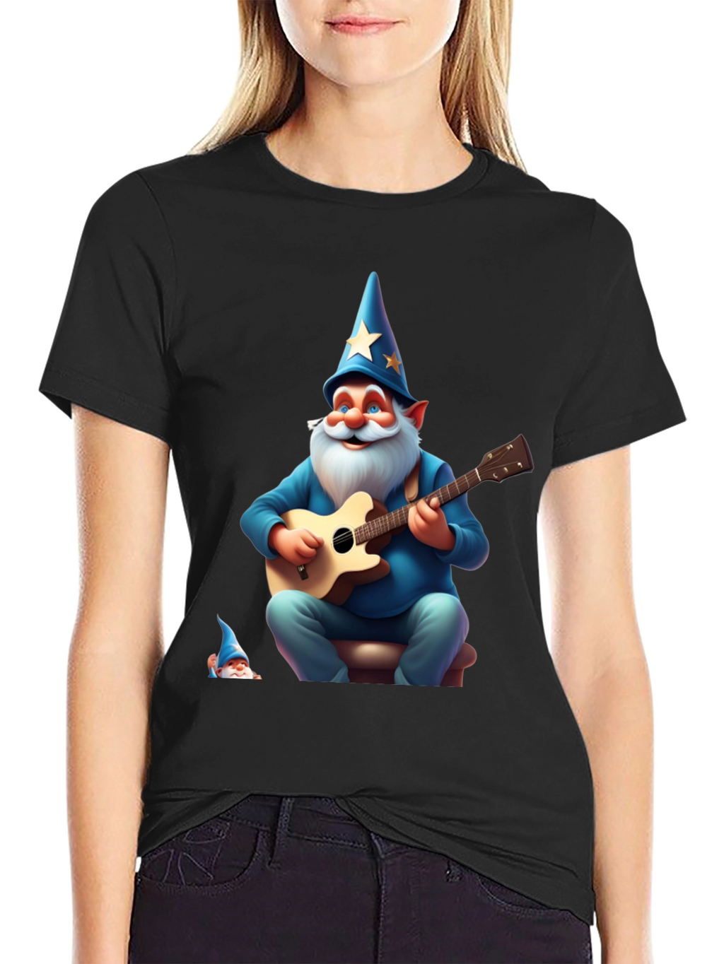 Wizard Gnome Guitarist Graphic Tee