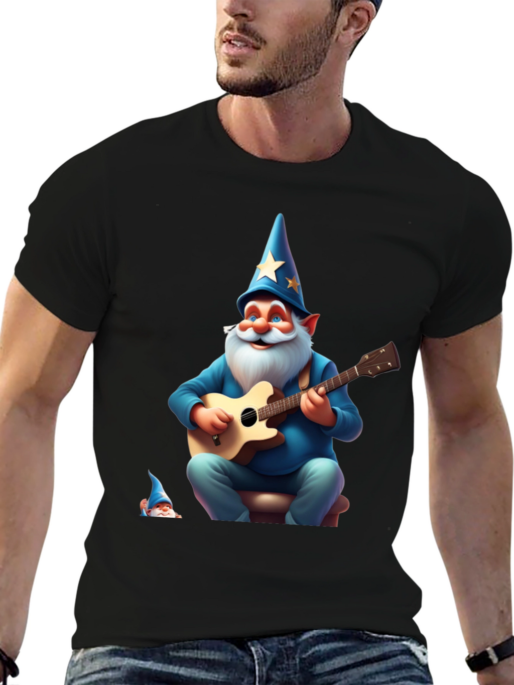 Wizard Gnome Guitarist Graphic Tee