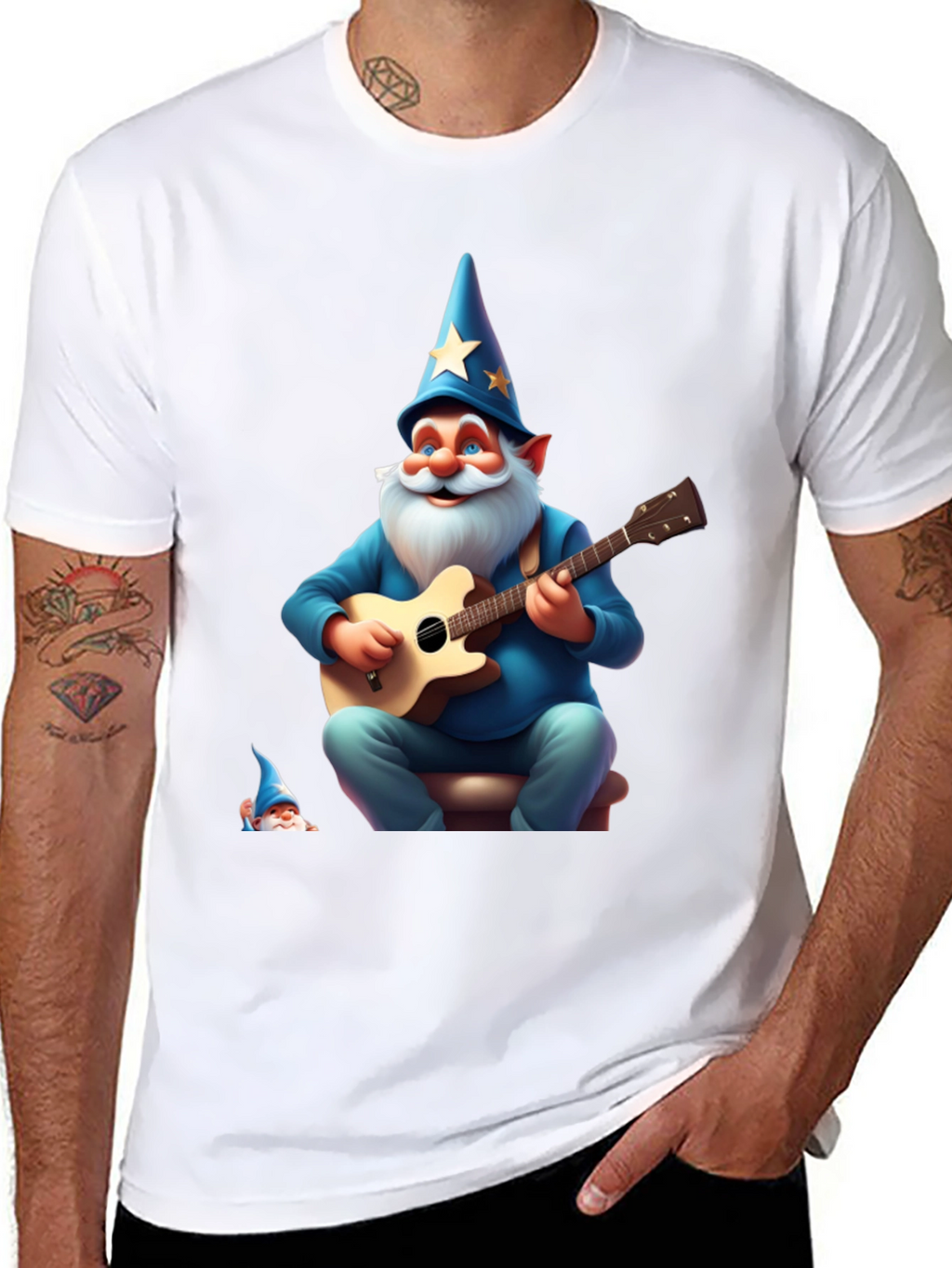 Wizard Gnome Guitarist Graphic Tee