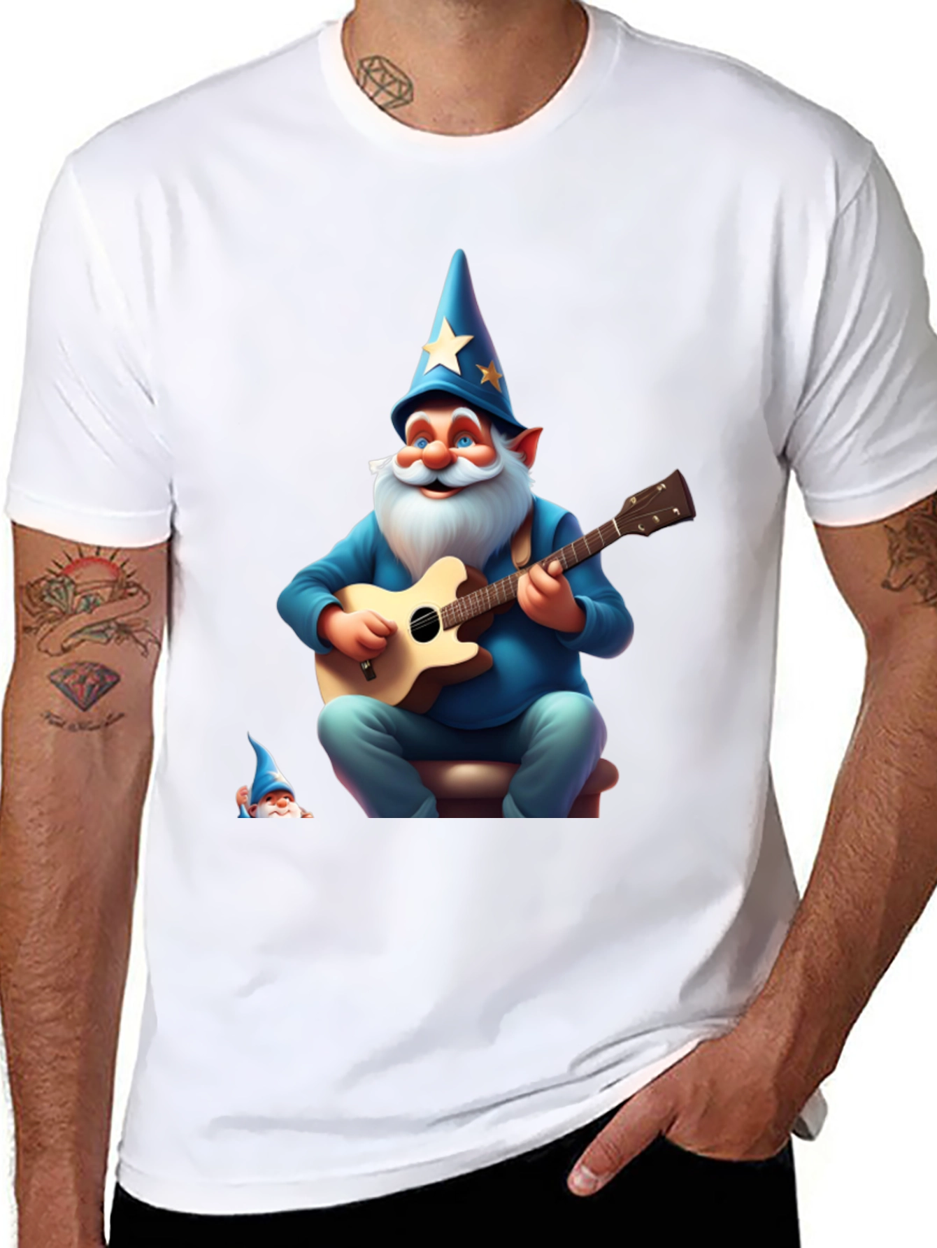 Wizard Gnome Guitarist Graphic Tee
