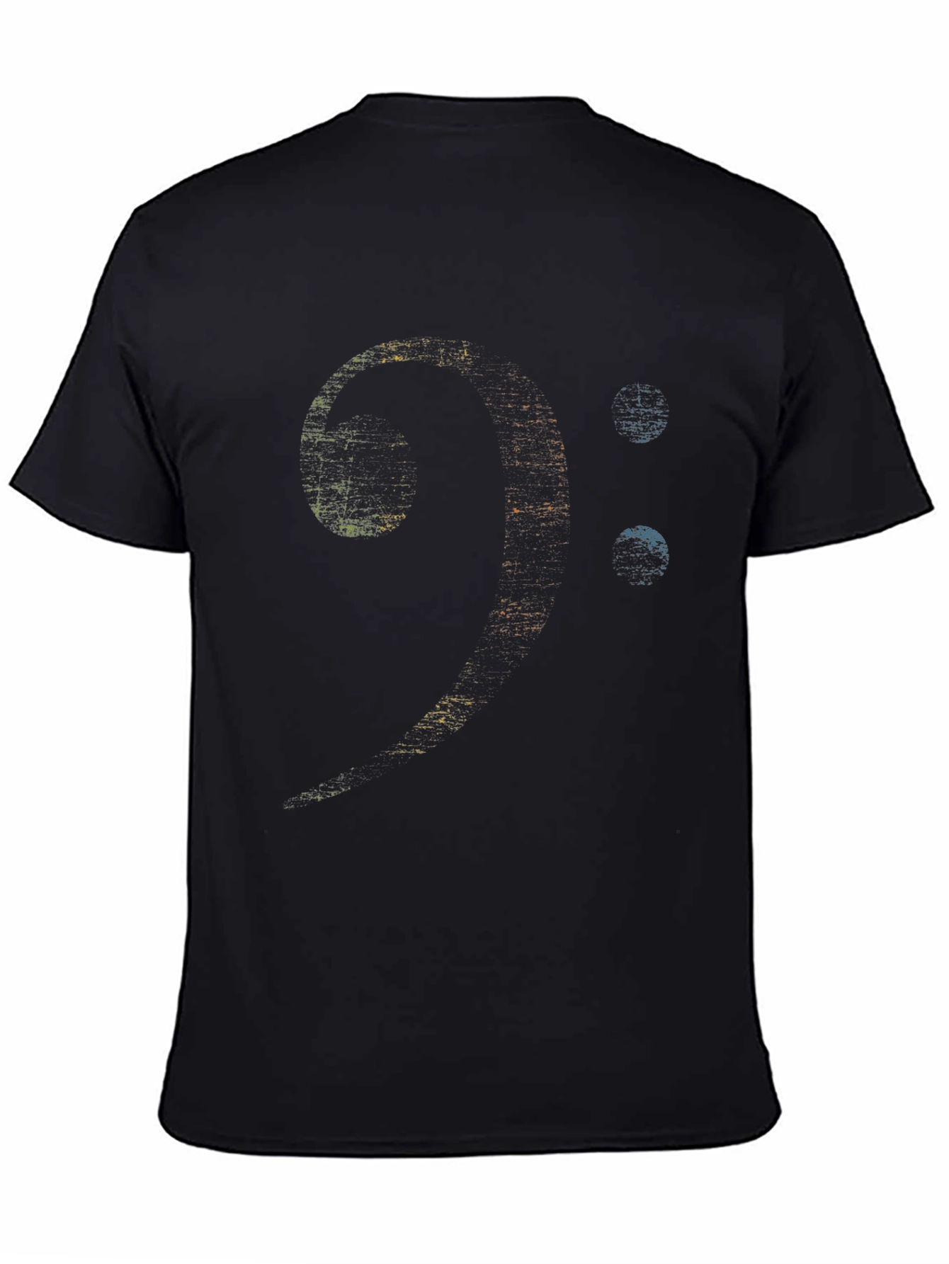 Bass Clef Graphic Print Black T-Shirt