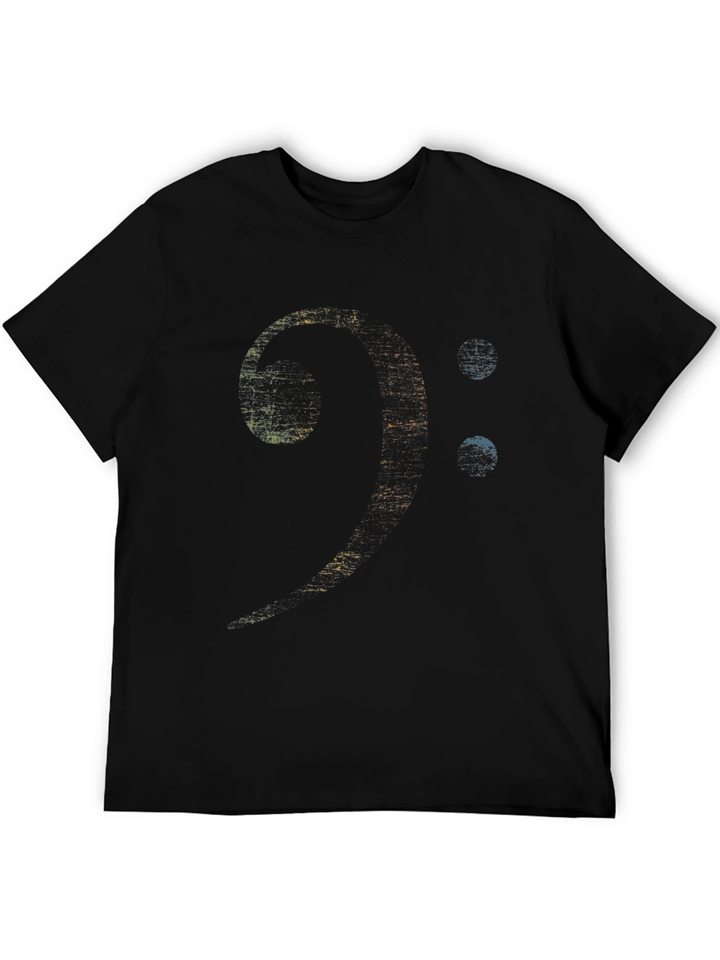 Bass Clef Graphic Print Black T-Shirt
