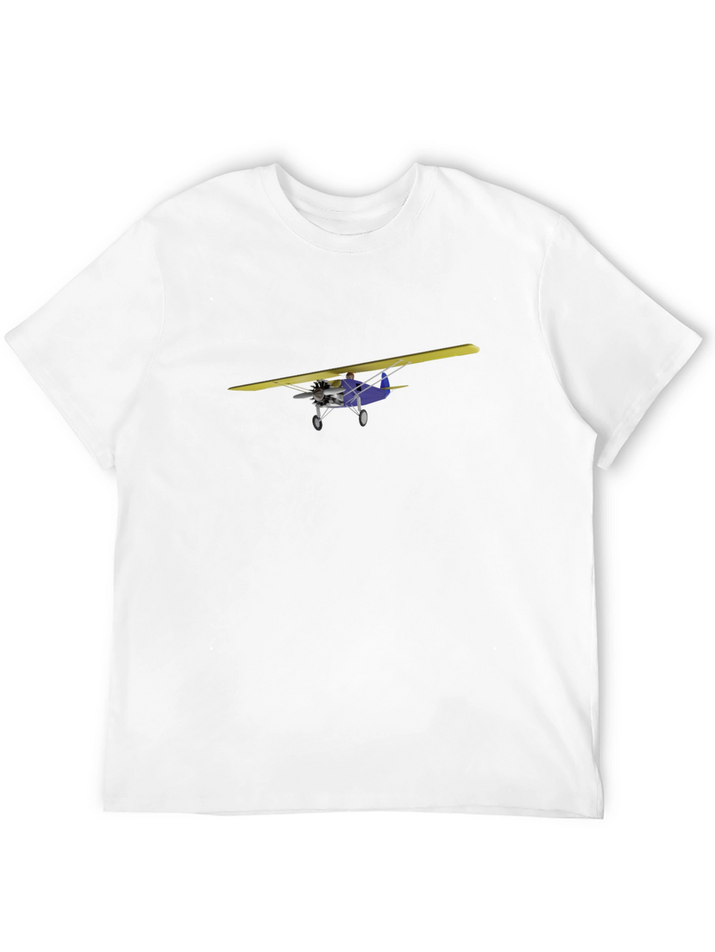 Black T-Shirt with Airplane Design