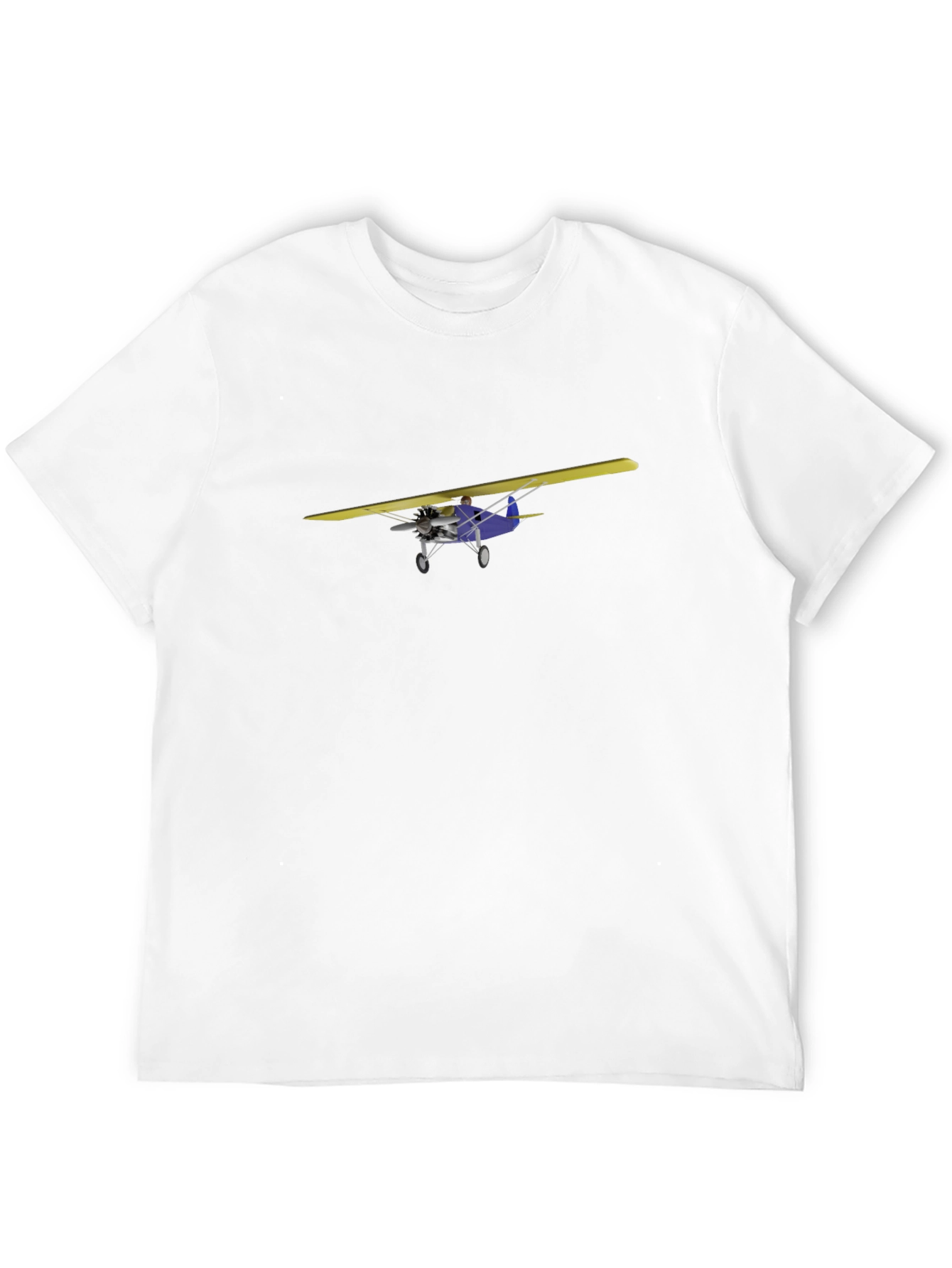 Black T-Shirt with Airplane Design