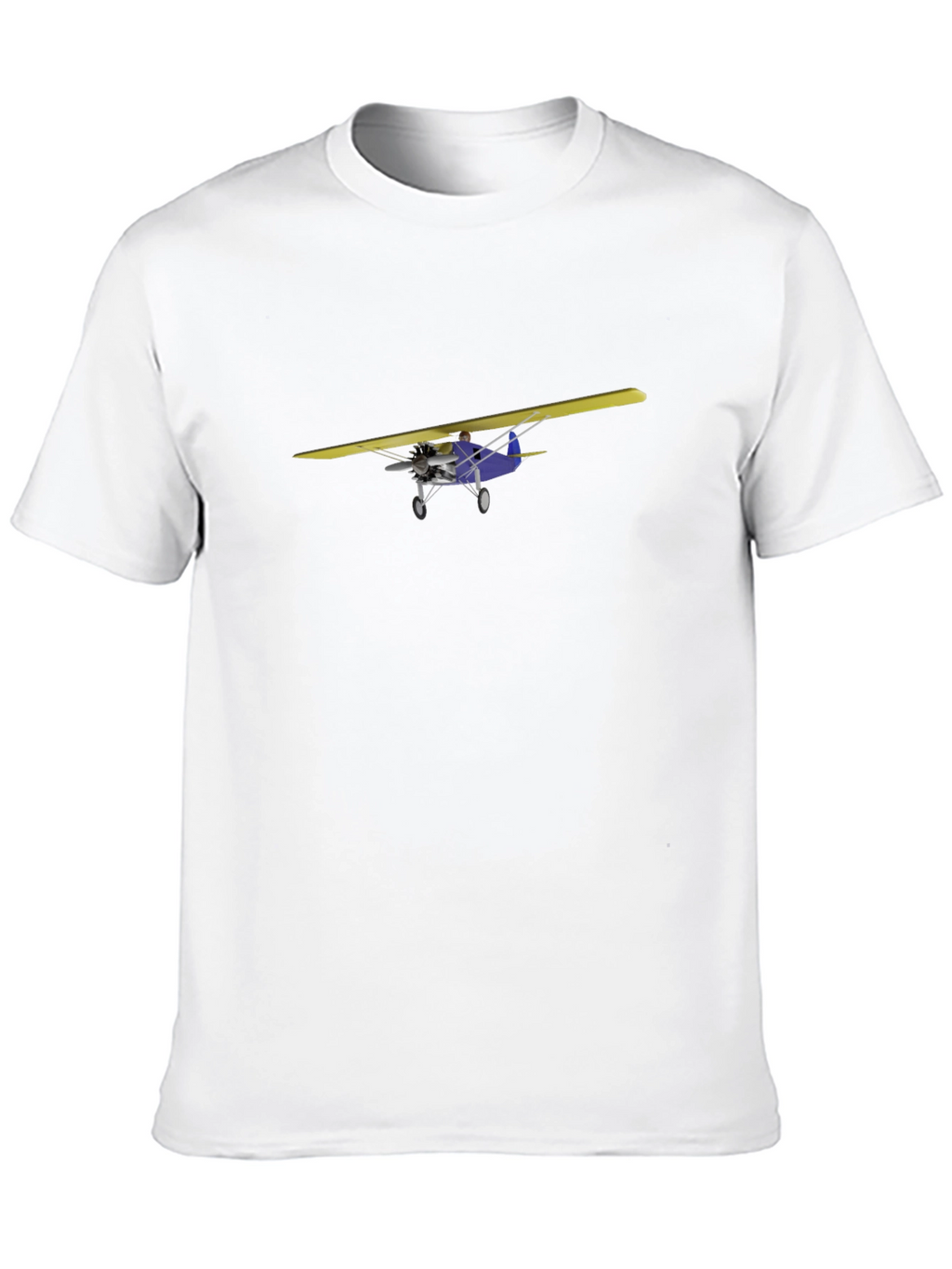 Black T-Shirt with Airplane Design
