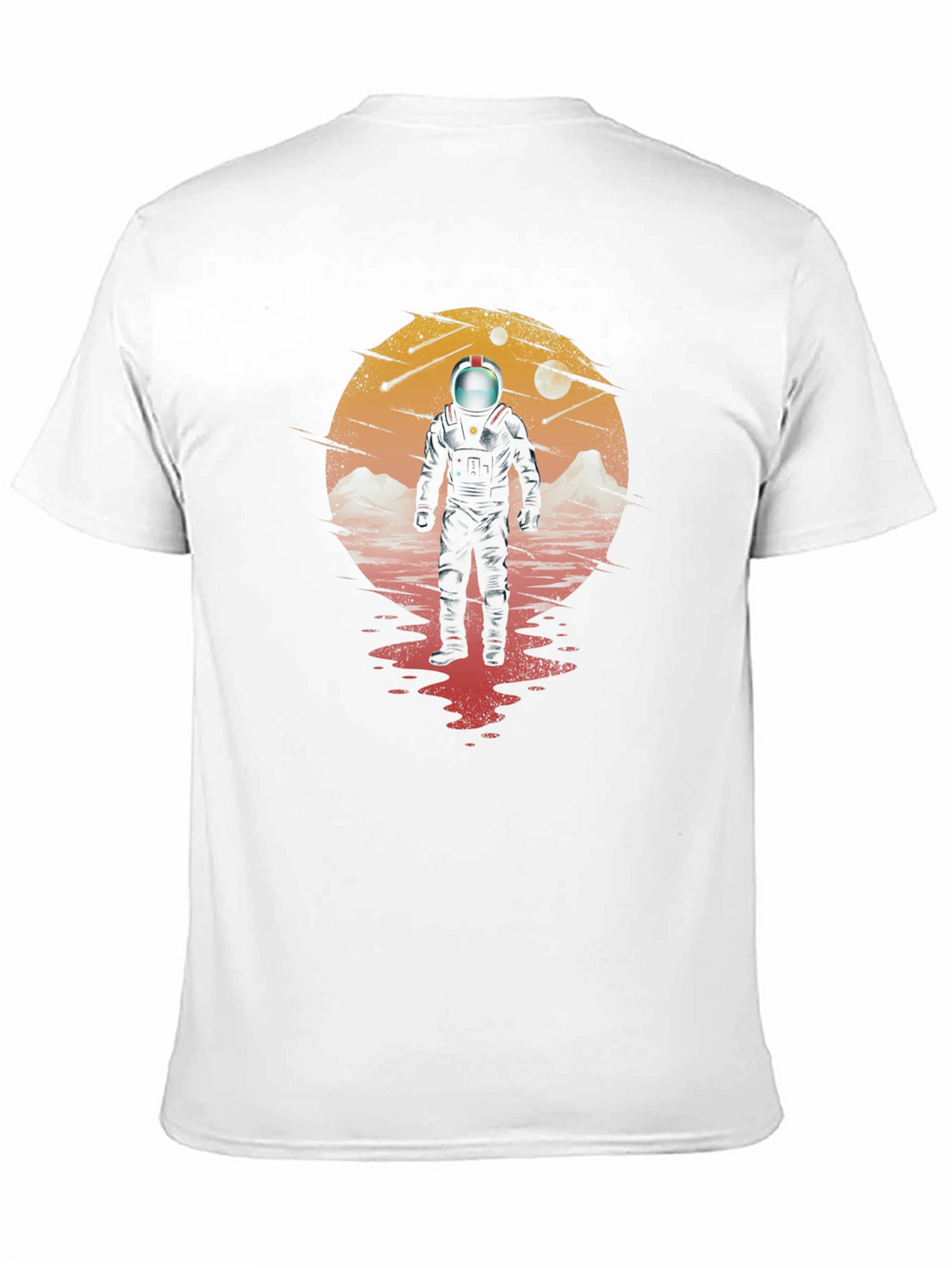 Astronaut on Mars Graphic Black T-Shirt