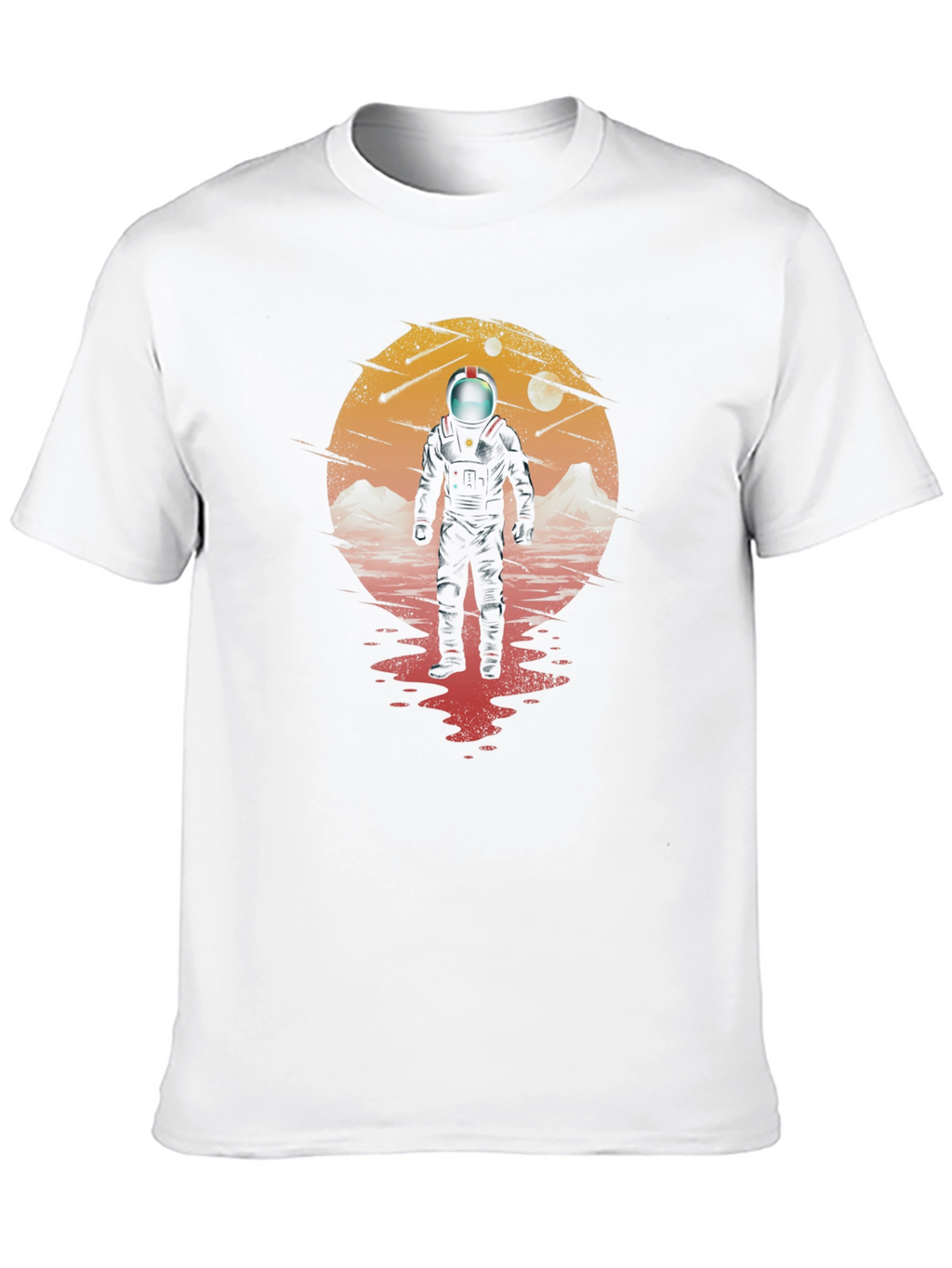 Astronaut on Mars Graphic Black T-Shirt