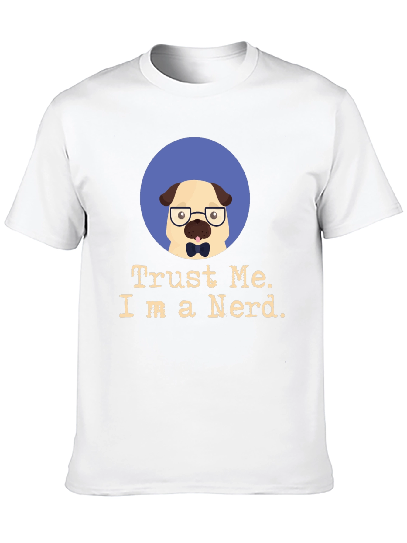 Trust Me Im a Nerd Pug Black T-Shirt