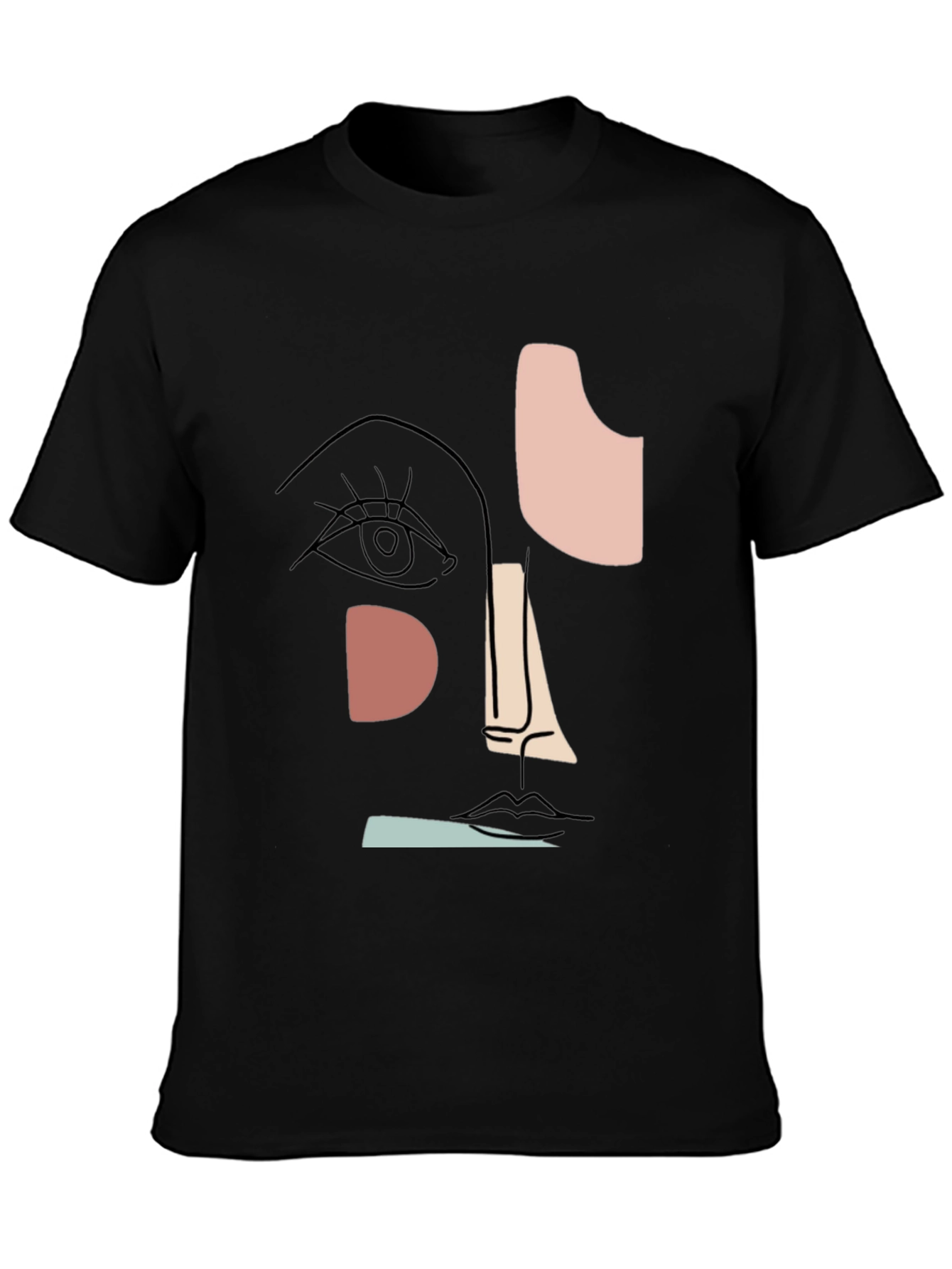 Abstract Face Graphic T-Shirt - Modern Art Tee