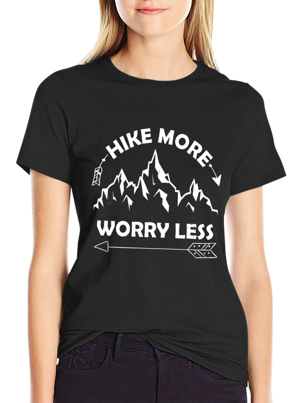 Hike More Worry Less Black T-Shirt
