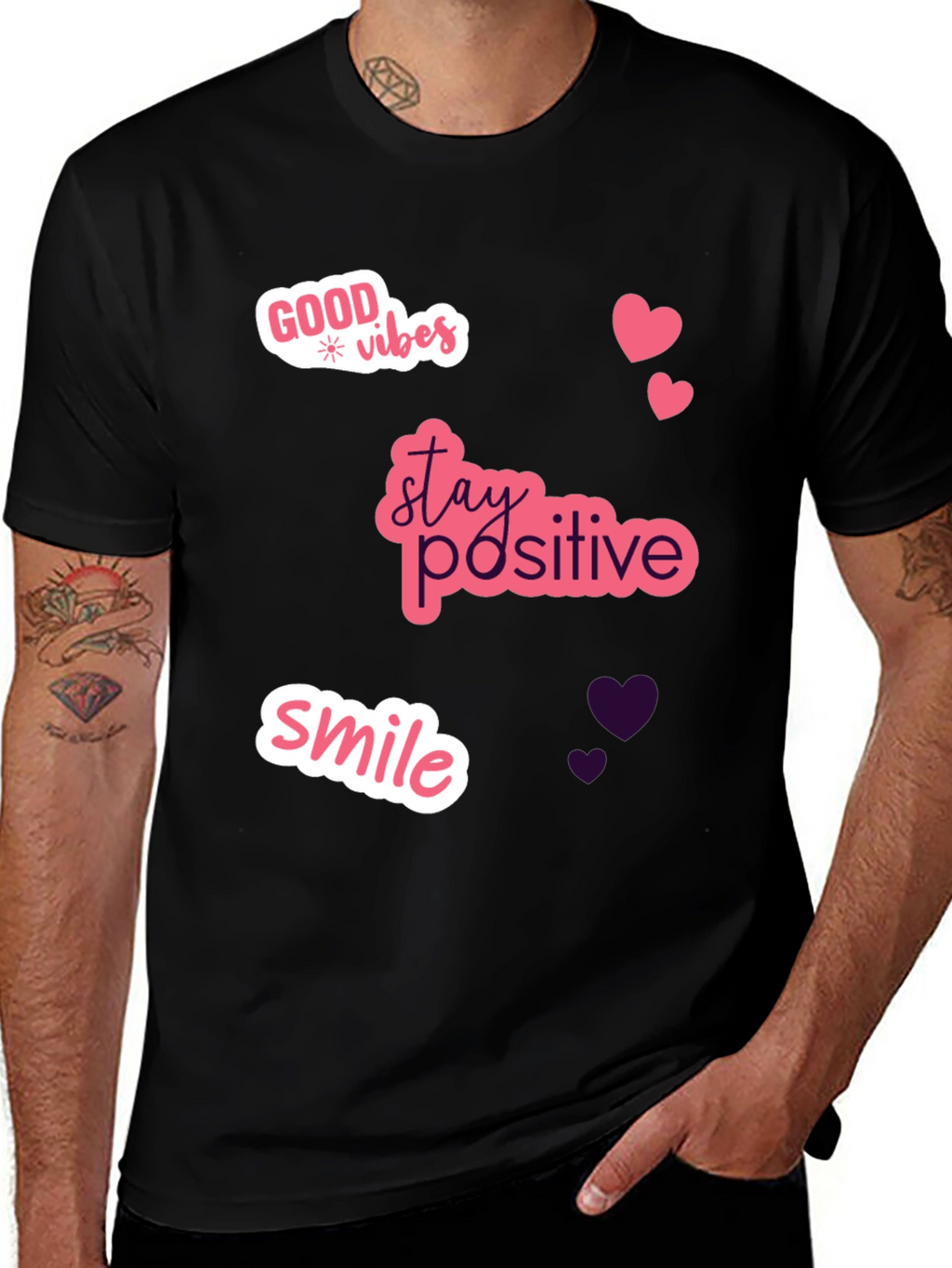 Good Vibes Black Graphic Tee