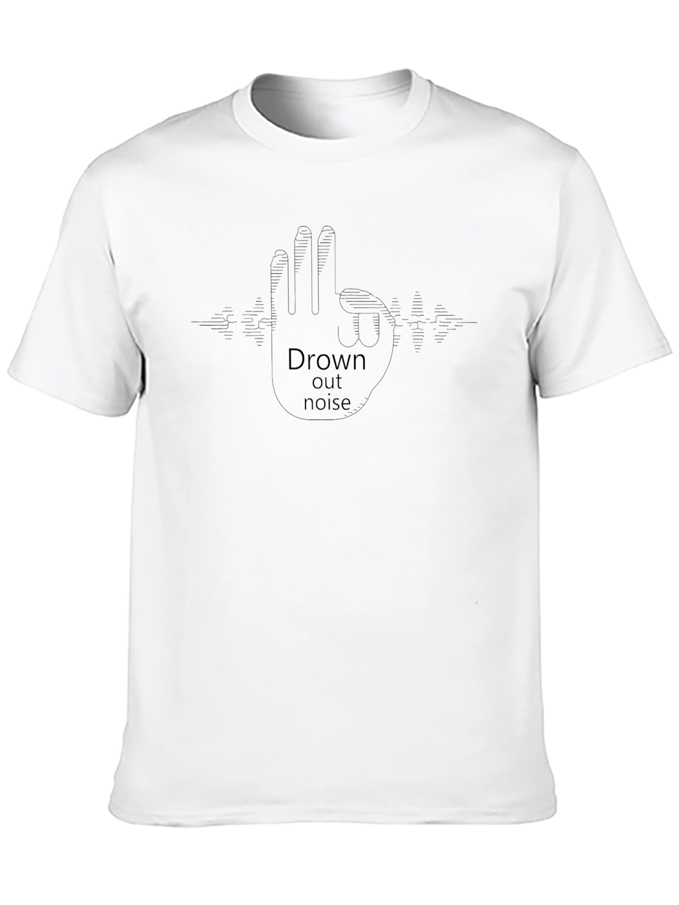 Drown Out Noise Graphic T-Shirt - Stylish Black Tee