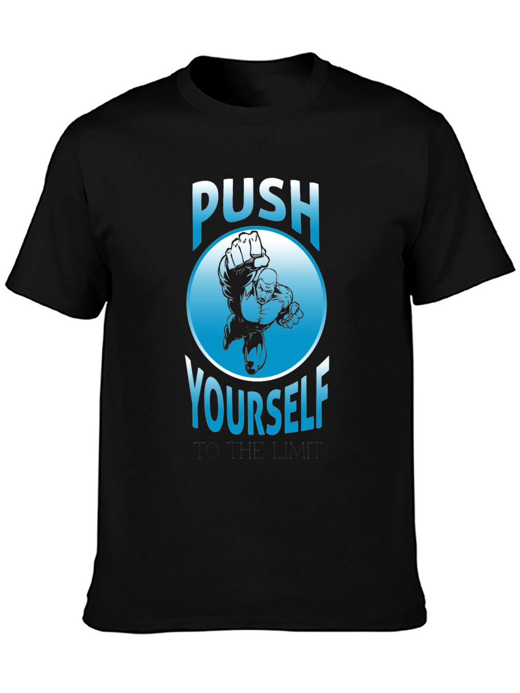 Push Yourself Graphic T-Shirt - Black Crew Neck Tee