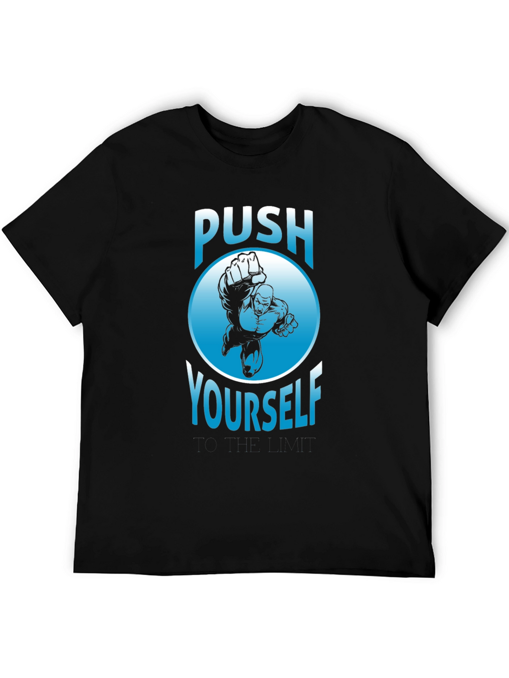 Push Yourself Graphic T-Shirt - Black Crew Neck Tee