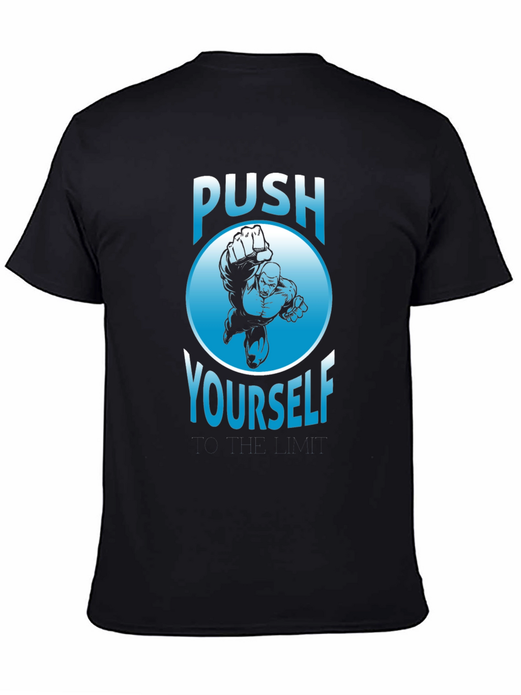 Push Yourself Graphic T-Shirt - Black Crew Neck Tee