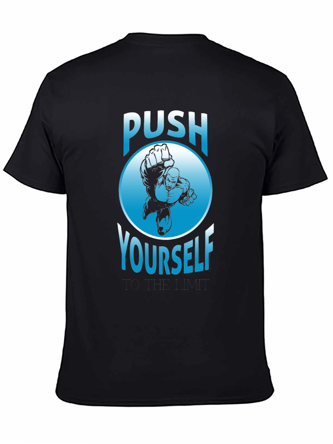 Push Yourself Graphic T-Shirt - Black Crew Neck Tee