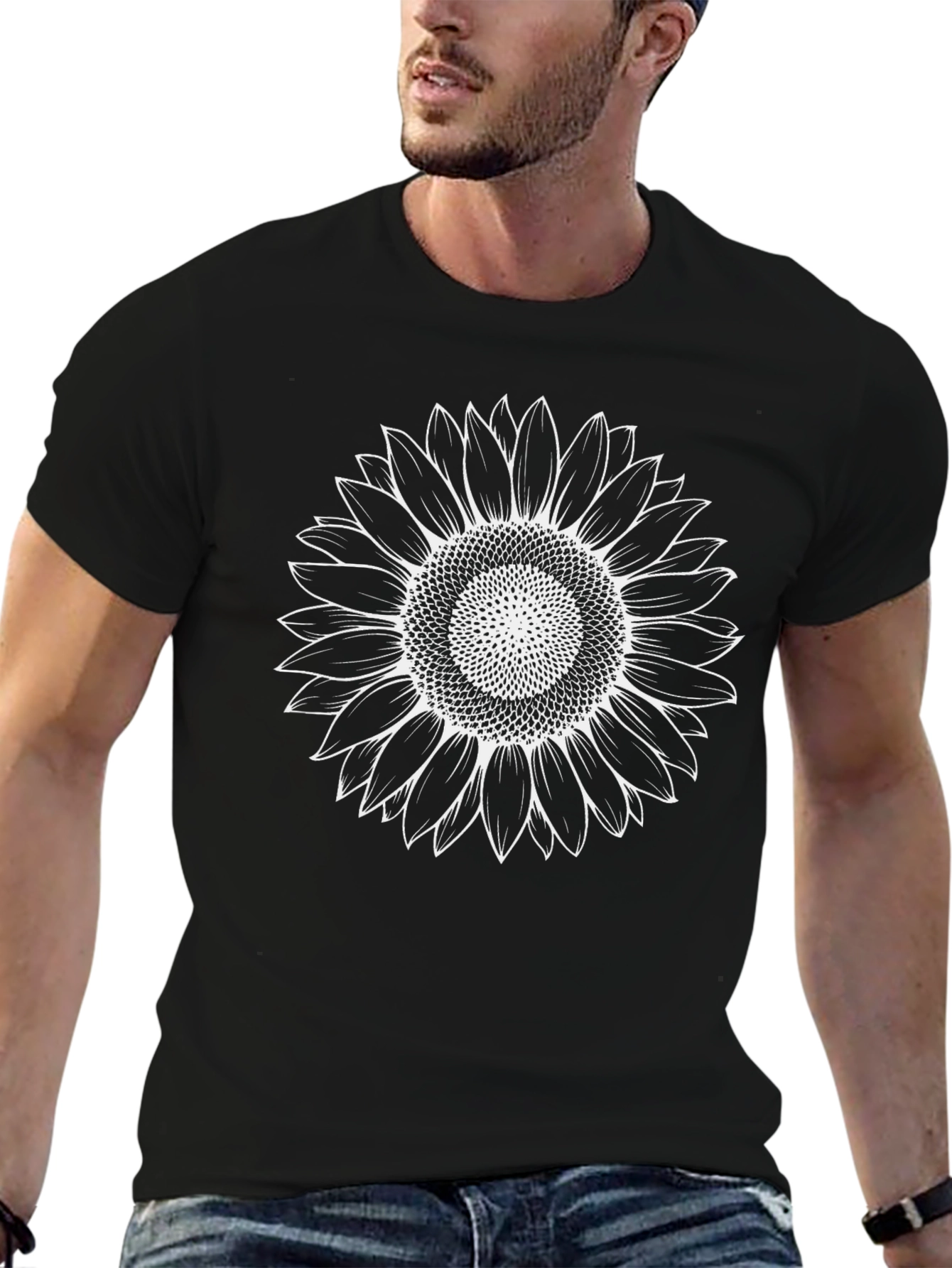 Black Sunflower Graphic Tee