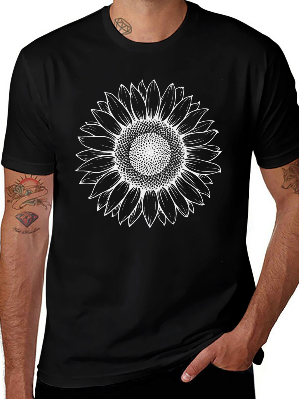 Black Sunflower Graphic Tee