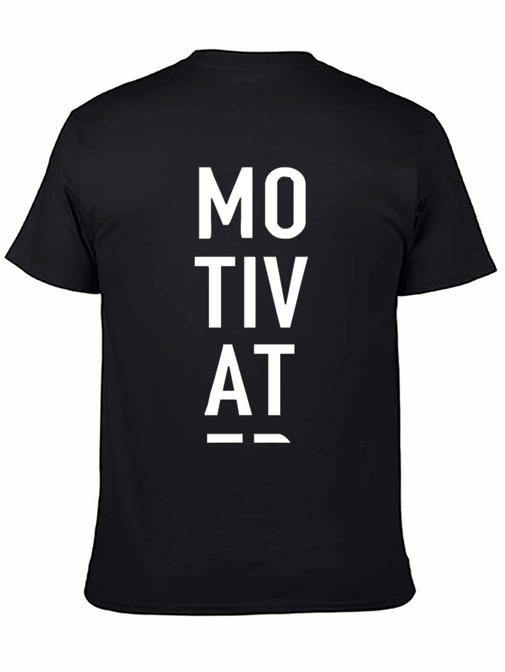 Motivat Letter Print Black Casual T-Shirt