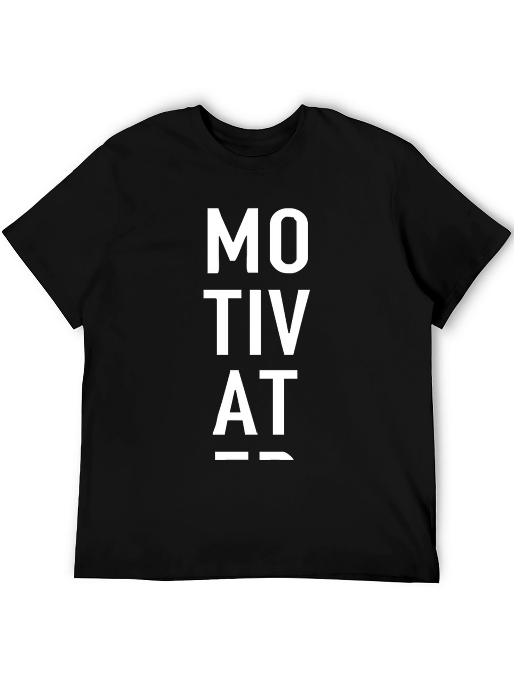 Motivat Letter Print Black Casual T-Shirt