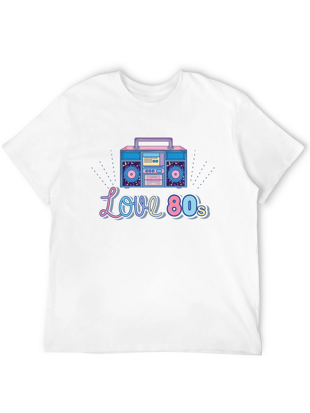 Love the 80s Retro Boombox Graphic T-Shirt