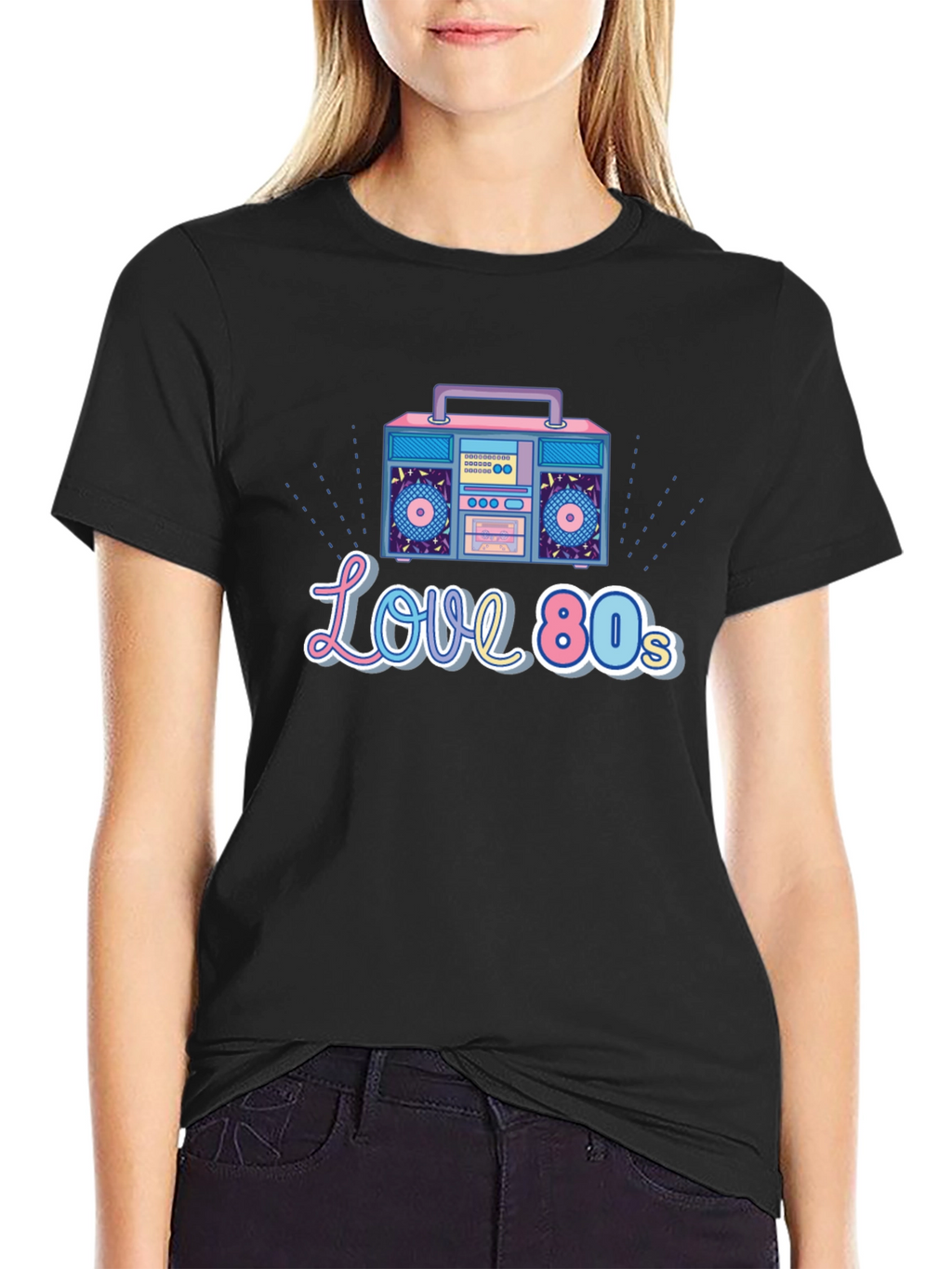 Love the 80s Retro Boombox Graphic T-Shirt