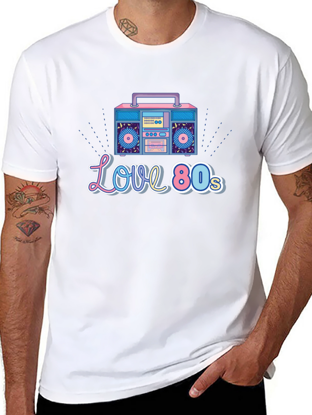 Love the 80s Retro Boombox Graphic T-Shirt