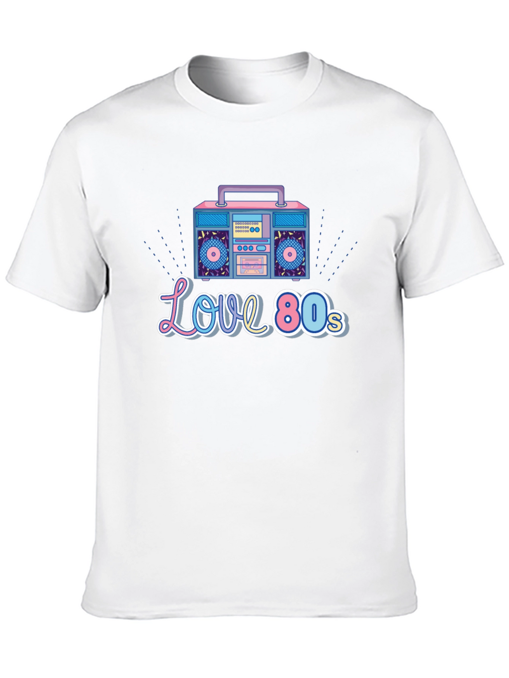 Love the 80s Retro Boombox Graphic T-Shirt