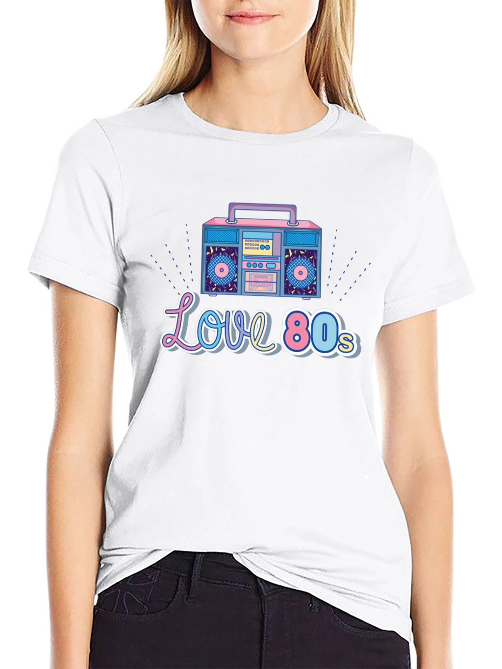 Love the 80s Retro Boombox Graphic T-Shirt