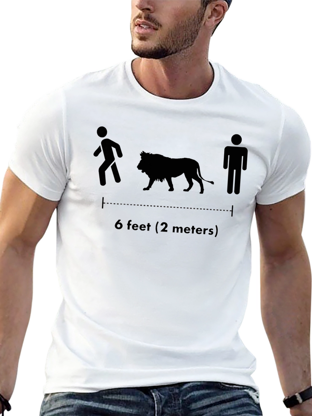 Social Distance Lion Graphic T-Shirt - Stay Safe!