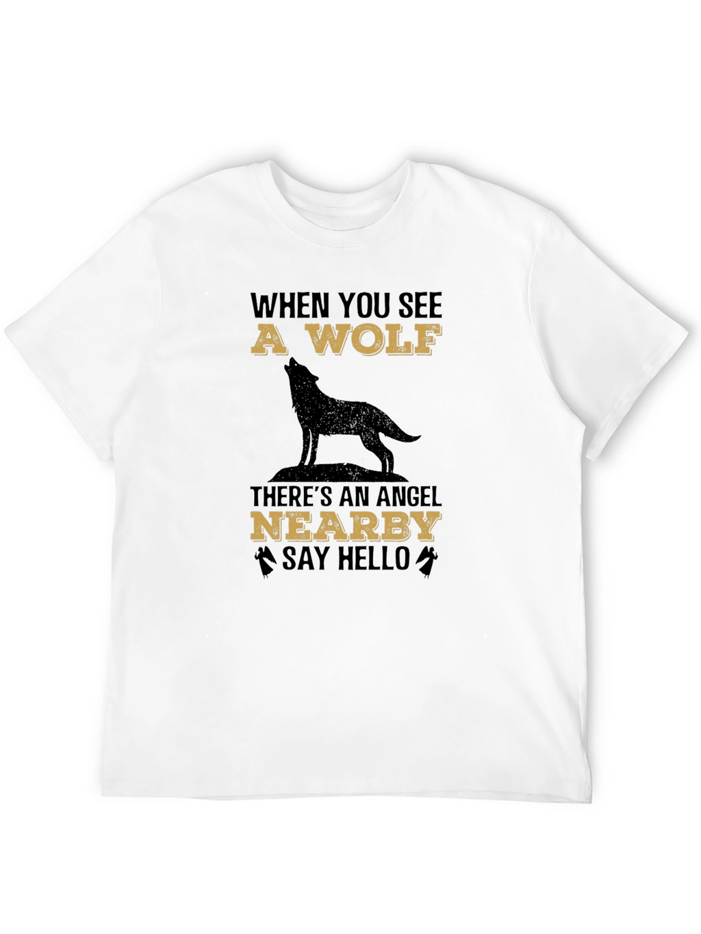 Wolf & Angel Graphic Tee - Unisex Black T-Shirt