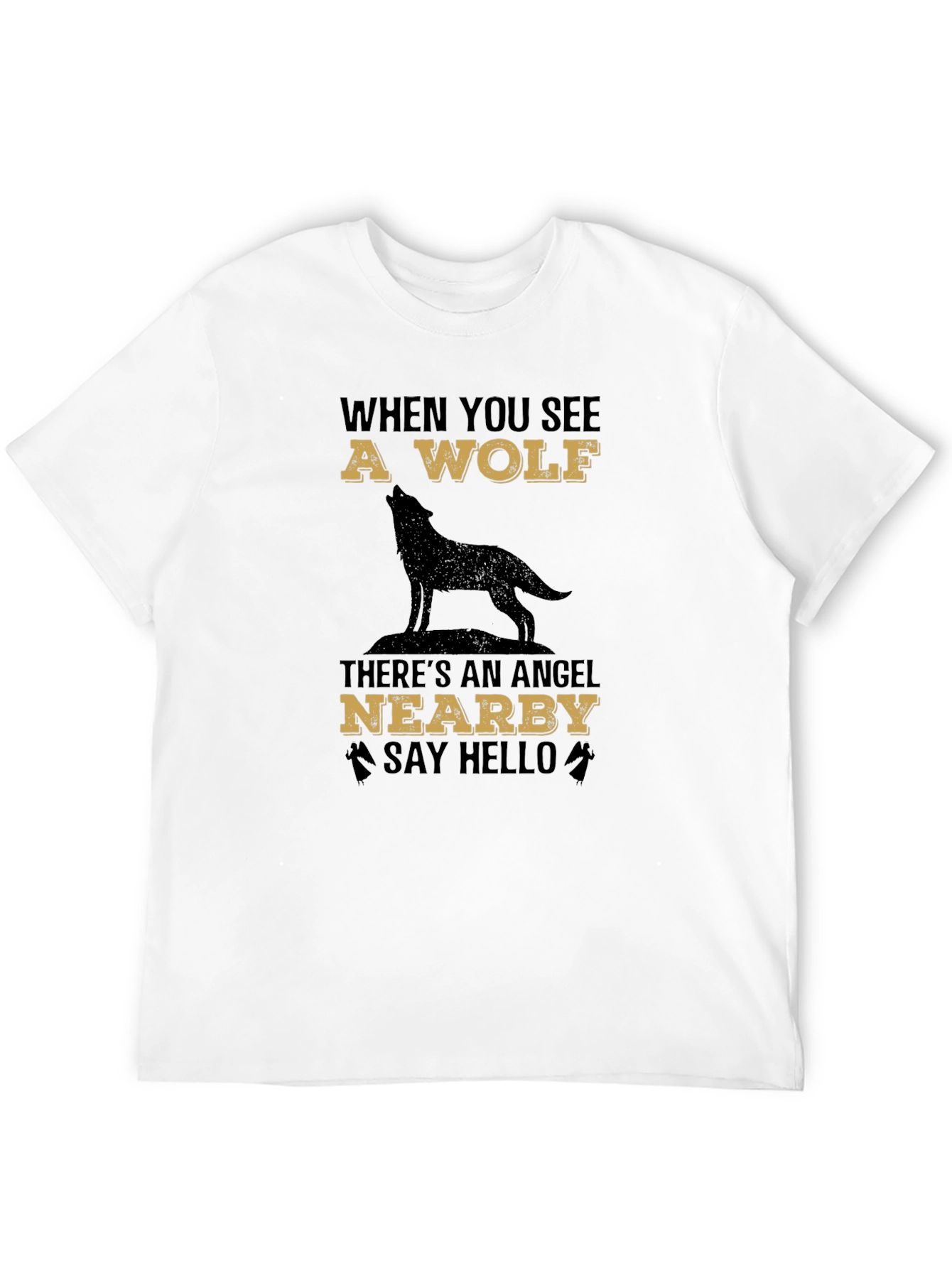 Wolf & Angel Graphic Tee - Unisex Black T-Shirt