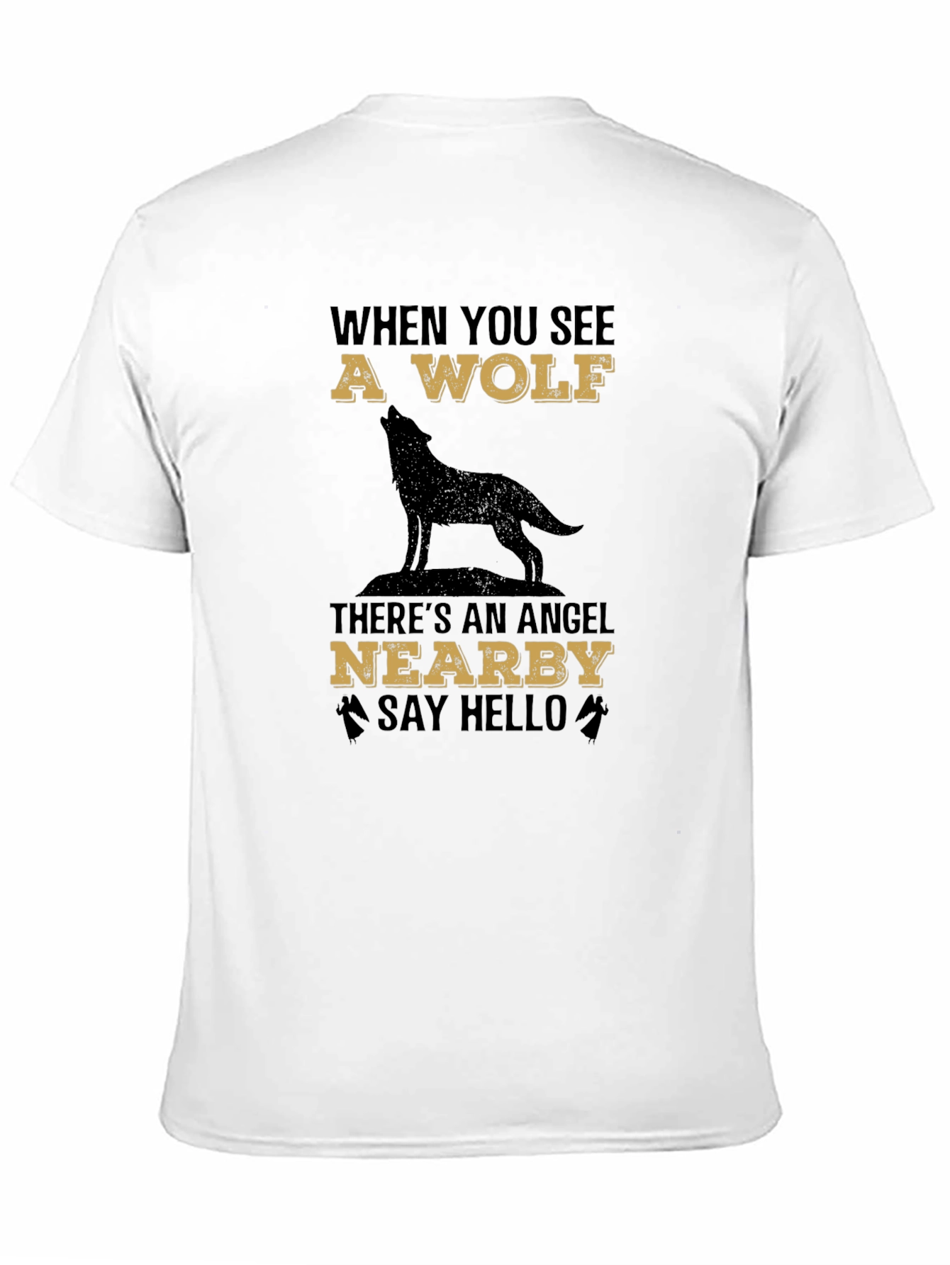 Wolf & Angel Graphic Tee - Unisex Black T-Shirt