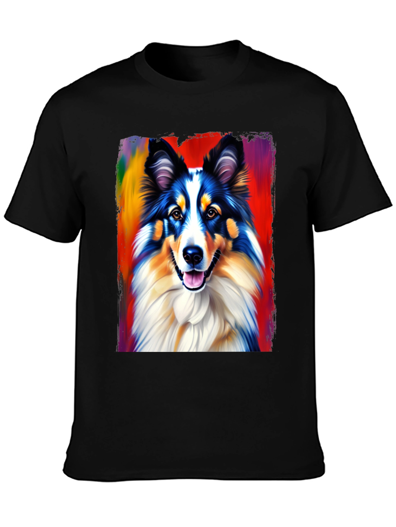 Colorful Dog Graphic T-Shirt