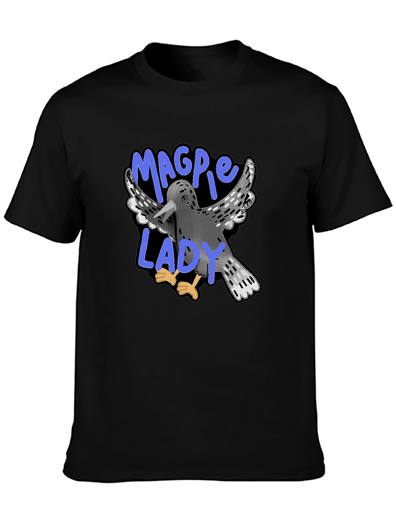 Magpie Lady T-Shirt - Fun Graphic Tee for Bird Lovers