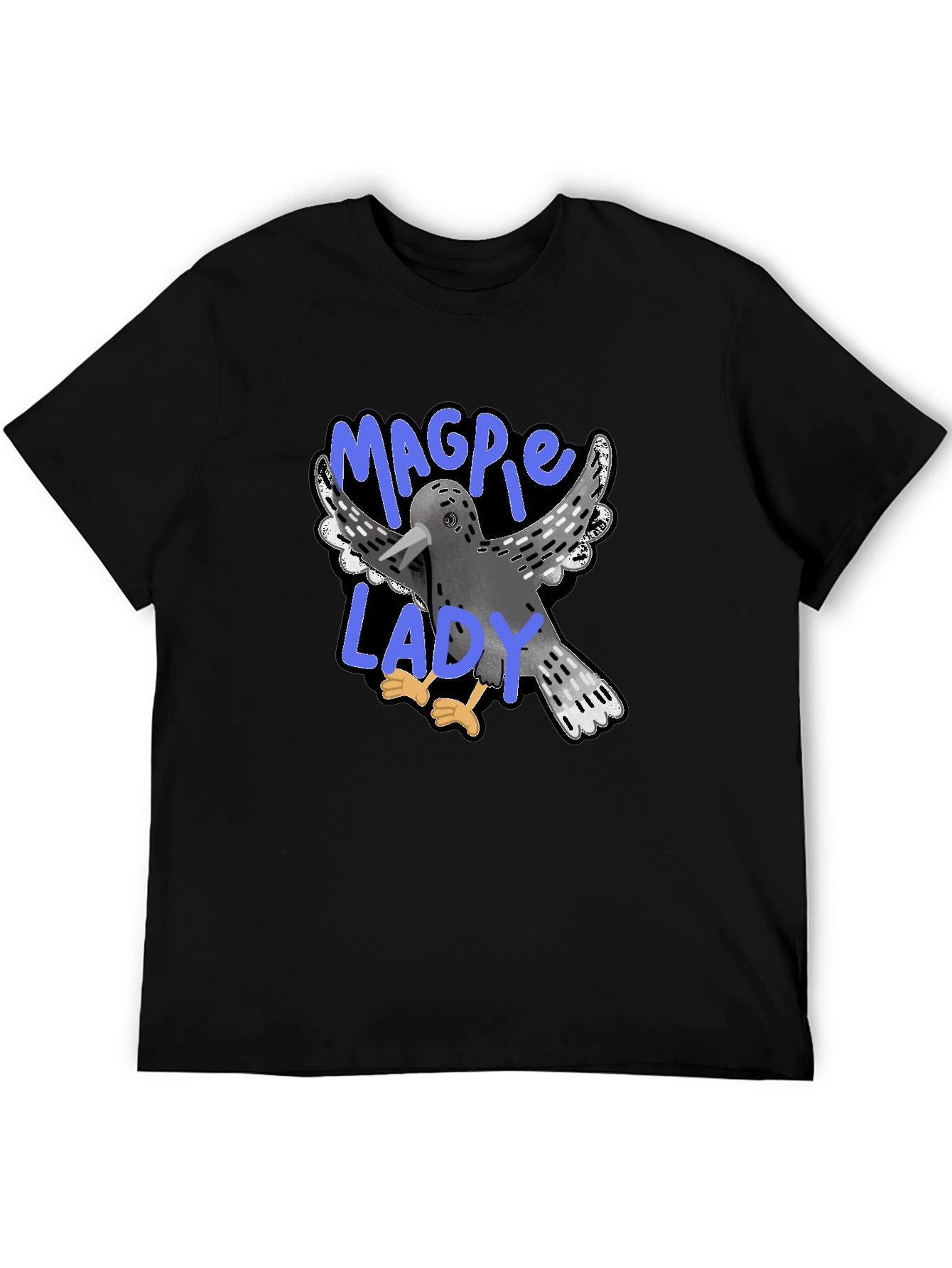 Magpie Lady T-Shirt - Fun Graphic Tee for Bird Lovers