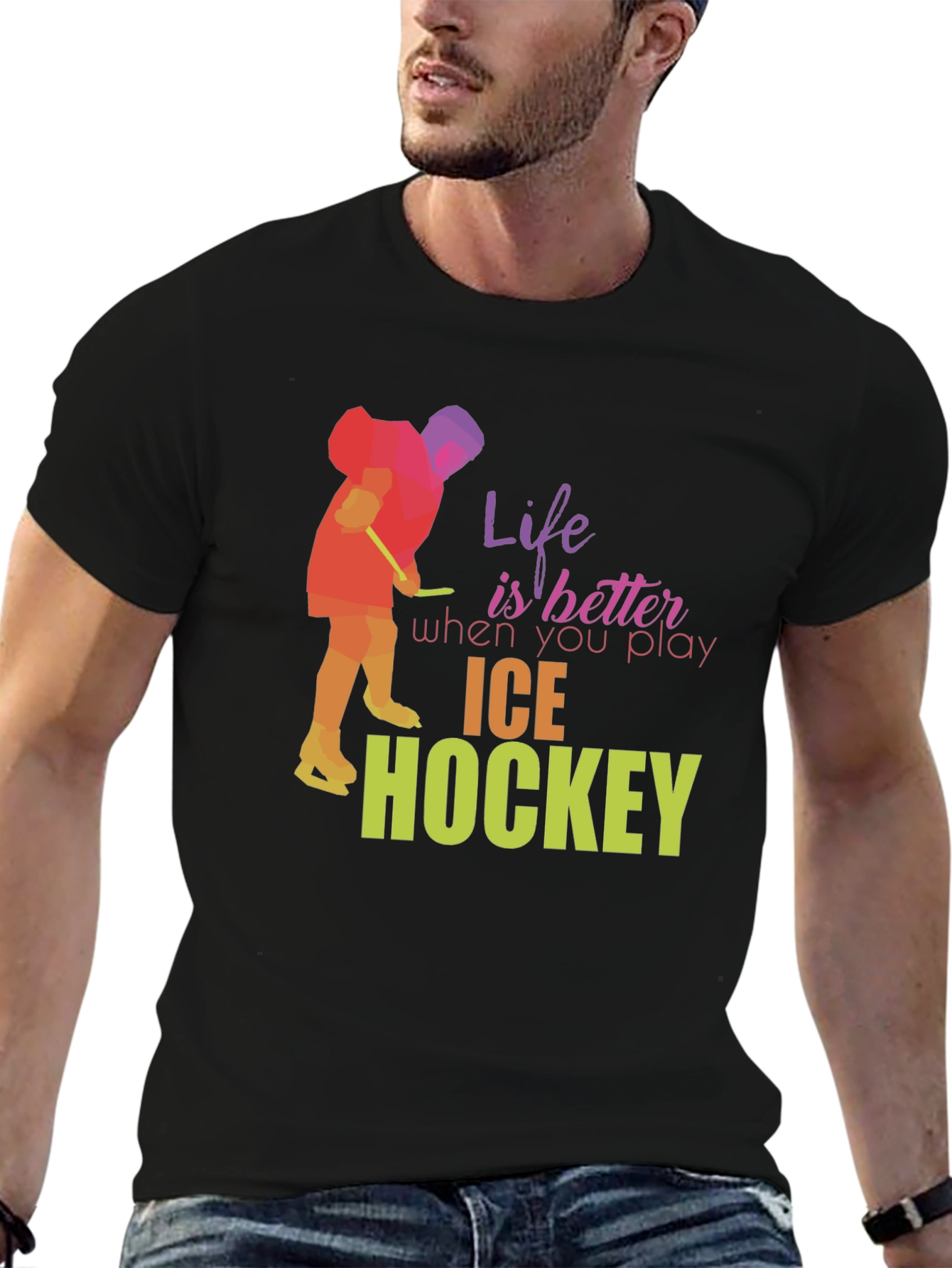 Life is Better Ice Hockey Graphic Tee