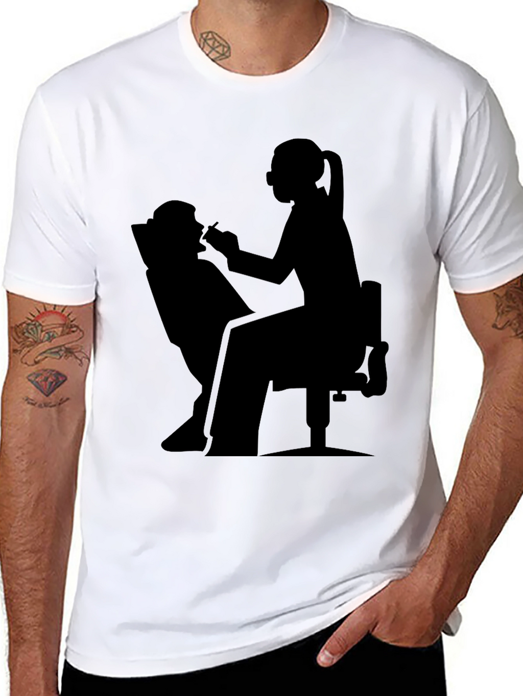 Dentist Silhouette Graphic T-Shirt
