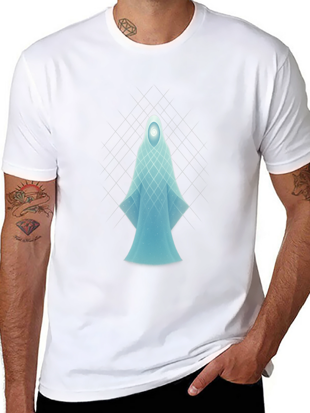 Ethereal Spirit Graphic Tee - Black Cotton Comfort