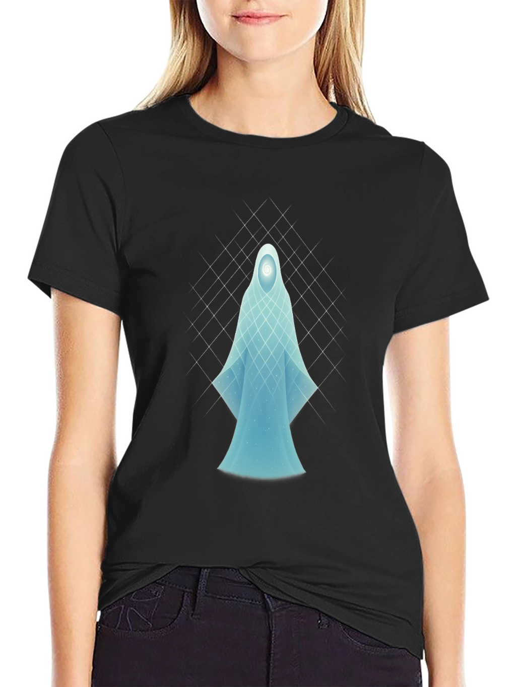 Ethereal Spirit Graphic Tee - Black Cotton Comfort